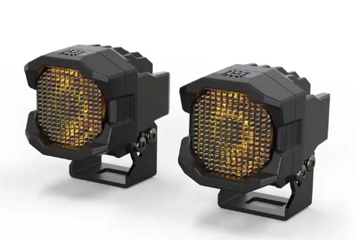 Morimoto BAF093 1Banger HXB LED Pod Light Pair Flood in Yellow