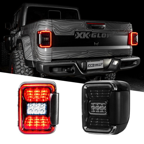 XK Glow XK041028 LED Tail Lights for Jeep Gladiator JT 2020+