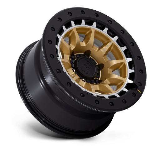 Black Rhino Wheels BR016GD17855010N Tusk Wheel 17x8.5 in Matte Gold with Machined Ring