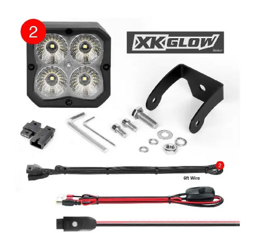 XK Glow XK065001-S-KIT XKChrome 20W LED Cube Lights with RGB Accent & Controller | Spot Beam