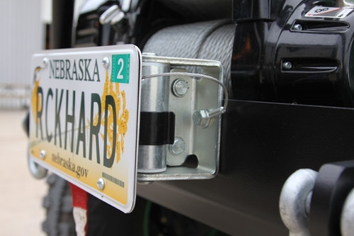Roller Fairlead License Plate Bracket with Security Lanyard for Wrangler