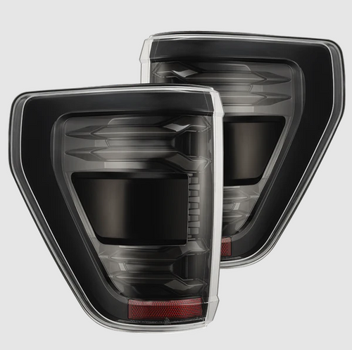 AlphaRex 653060 LUXX-Series LED Tail Lights in Alpha Black for Ford F150 2021-2023