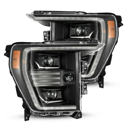 AlphaRex 880293 PRO-Series Halogen Projector Headlights in Black for Ford F150 2021-2023
