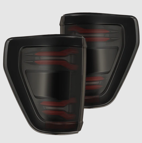 AlphaRex 653050 LUXX-Series LED Tail Lights in Black/Red for Ford F150 2021-2023