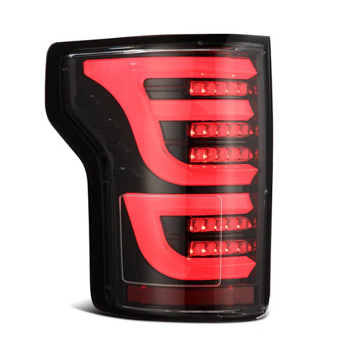 AlphaRex 652050 LUXX-Series LED Tail Lights in Black/Red for Ford F150 2015-2020