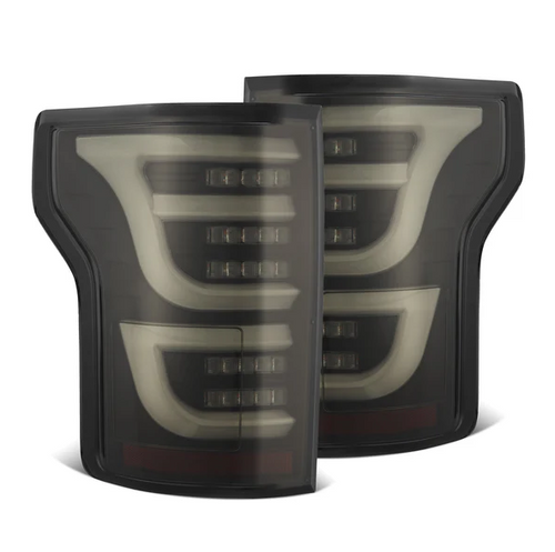 AlphaRex 652040 LUXX-Series LED Tail Lights in Black for Ford F150 2015-2020