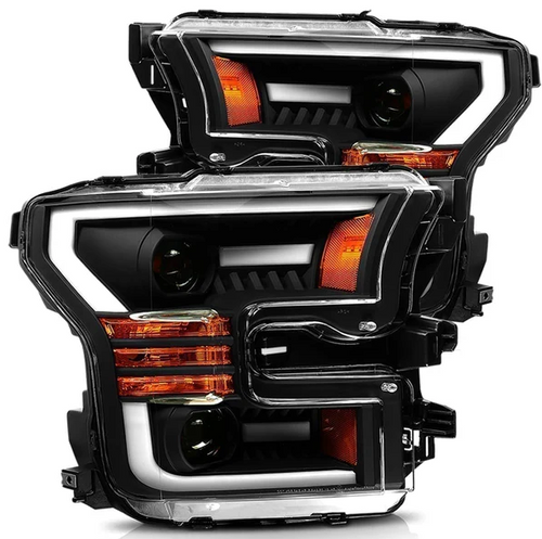 AlphaRex 880167 LUXX-Series LED Projector Headlights in Black for Ford F150 & Raptor 2015-2020