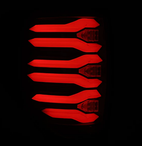 AlphaRex 653090 LUXX-Series LED Tail Lights in Black/Red for Ford F150 2009-2014