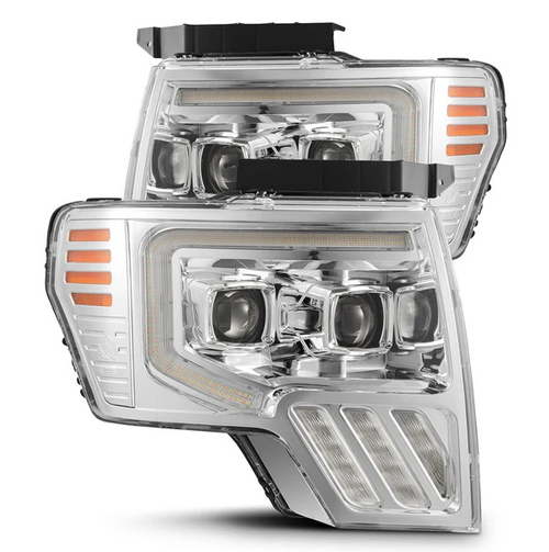 AlphaRex 880482 MK II PRO-Series Halogen Projector Headlights in Chrome for Ford F150 2009-2014