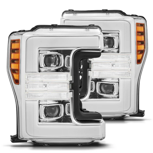 AlphaRex 880107 PRO-Series Halogen Projector Headlights in Chrome for Super Duty 2017-2019