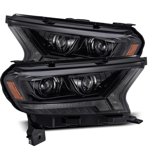 AlphaRex 880119 PRO-Series Halogen Projector Headlights in Alpha Black for Ford Ranger 2019-2023