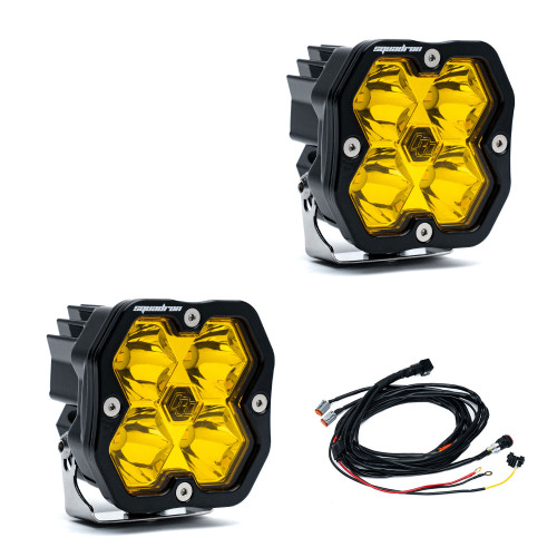 Baja Designs 55-7811-2 Squadron 2.0 Sport Black Auxiliary LED Light Pod Pair in Baja Amber