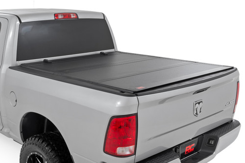 Rough Country 49318650 Hard Tri-Fold Flip Up Bed Cover for Ram 1500/2500/3500 6'4" Bed 2009+