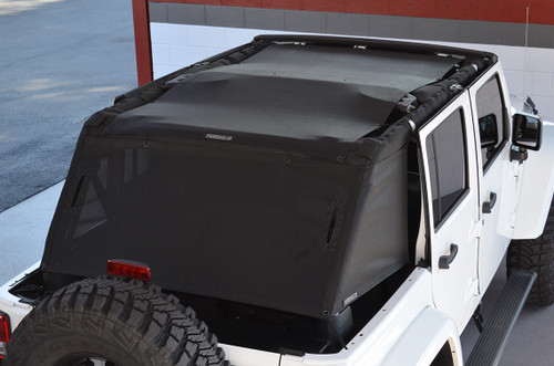 SpiderWebShade CargoShade Mounted on Jeep Wrangler JK 4 Door