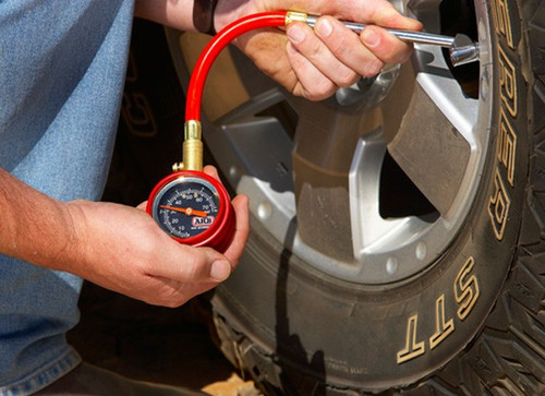 ARM Small Dial Tire Gauge in Use