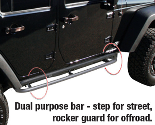 Rampage Products Retractable RockGuard Side Steps for JK 4 Door Close Up