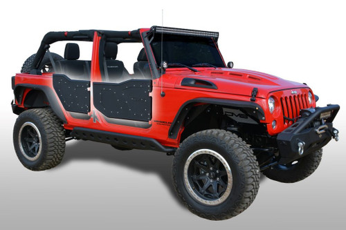 DV8 Offroad RDSTTB-01 Plated Rock Doors for Jeep Wrangler JK 4 Door 2007-2018