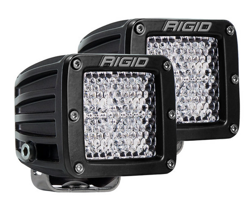 Rigid Industries D Series Pro 3" LED Cube Light Pair Diffused Flood Beam Pattern