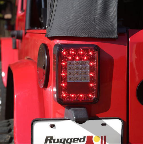 Rugged Ridge 12403.88 LED Tail Light Kit in Smoked for Jeep Wrangler JK 2007-2018