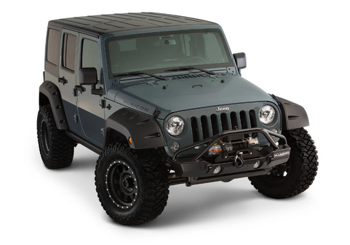 Bushwacker 10077-02 Factory Coverage Front Pocket Style Fender Flares for Jeep Wrangler JK 2007-2018