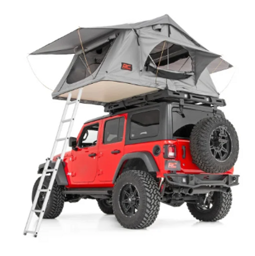 Rough Country 99050 Roof Top Tent | Rack Mount | 12V Accessory & LED Light Kit | Standard Ladder