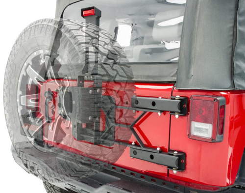 Aries 2563000 Heavy Duty Swing Away Spare Tire Carrier for Jeep Wrangler JK 2007-2018