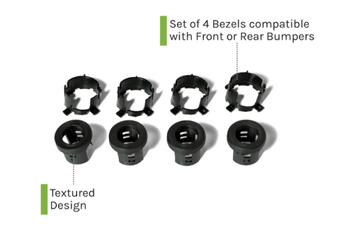 DV8 Offroad MPRSNSR-01 Mopar Sensor Bezel Set of 4 for Jeep Wrangler JL, Gladiator JT & Ram 2018+