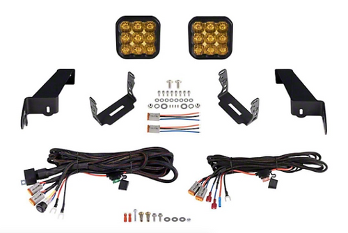 Diode Dynamics DD7291 SS5 Pro Bumper LED Pod Light Kit in Amber Driving for Jeep Wrangler JL & Gladiator JT 2018+