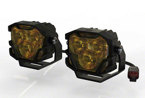 Morimoto BAF012 4Banger HXB LED Pod Lights; Yellow SAE Wide Beam