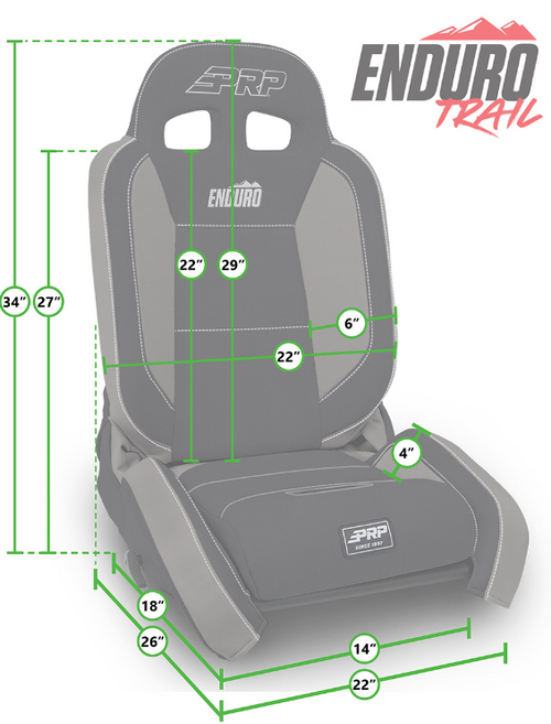 PRP Seats A88-CUSTOM EnduroTrail Reclining Suspension Seat | Medium Containment