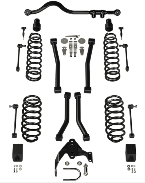 TeraFlex 1156224 3" Suspension with 4 Sport Control Arms No Shocks for Jeep Wrangler JK 4 Door 2007-2018