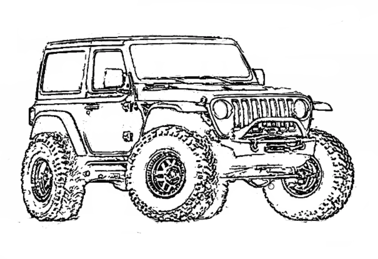 Big Jeep Coloring Page - 245+ Crafter Files