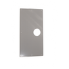 Square plate with a centered hole to accommodate standard door knobs.