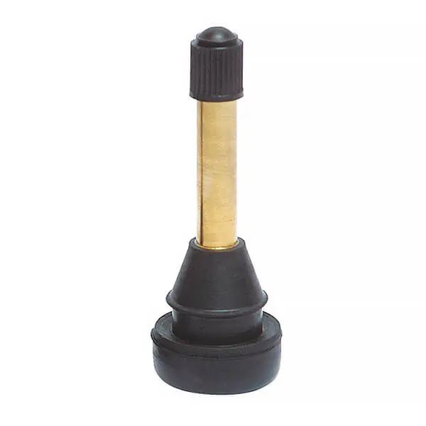 TR802HP High Pressure Snap-In Rubber Valve Stem for 0.625 Inch Rim Hole - 100 PSI Brass Valve