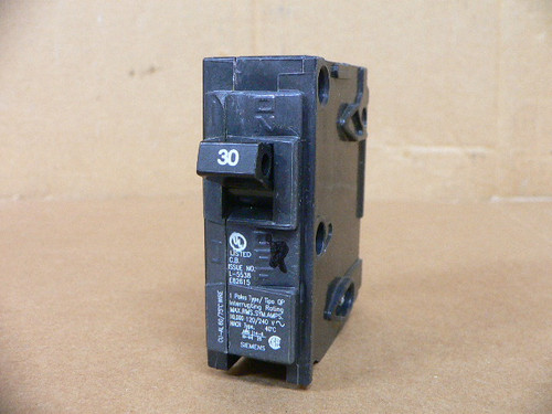 Siemens Q130 30A 120/240V 1 Pole Circuit Breaker Siemens Q130 30A 120/240V 1 Pole Circuit Breaker