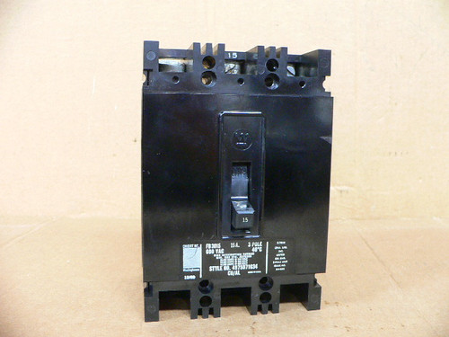Westinghouse FB3015 15-Amp 3-Pole FB Circuit Breaker 15A 3P 600V Westinghouse FB3015 15-Amp 3-Pole FB Circuit Breaker 15A 3P 600V