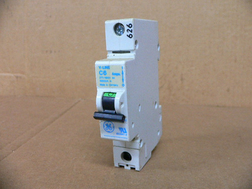 GE V-Line C6 277/480V Volt 1 Pole Din Rail Circuit Breaker