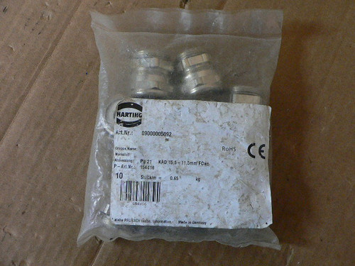 Harting 09-00-000-5092 Universal Metal Cord Seal (Lot of 10)