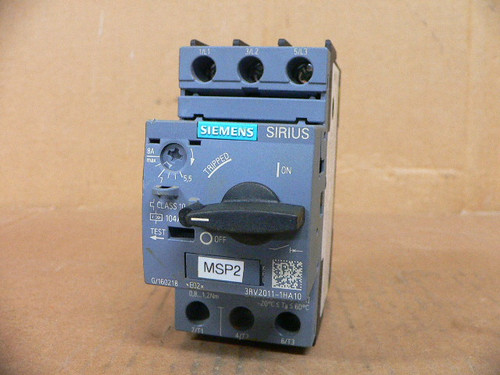 Siemens 3RV2011-1HA10 Circuit Breaker 5.5-8A 3P Siemens 3RV2011-1HA10 Circuit Breaker 5.5-8A 3P