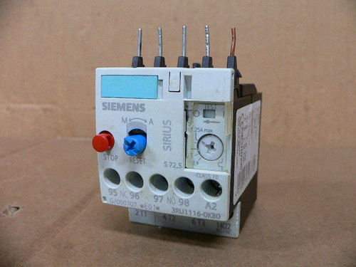 Siemens 3RU1116-0KB0 Overload Relay (0.9-1.25A)