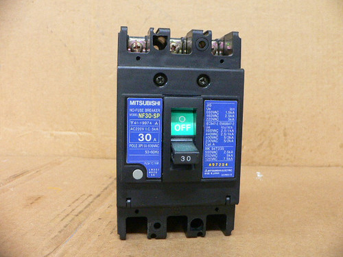 MITSUBISHI 30A 3 POLE 600VAC CIRCUIT BREAKER NF30-SP