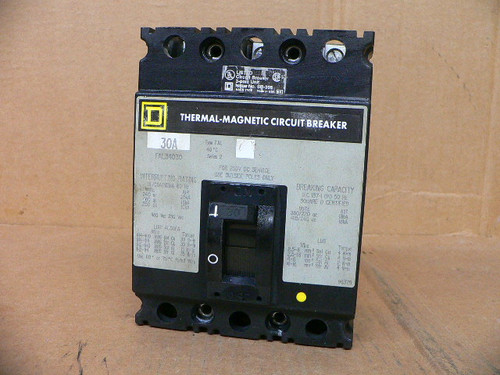 SQUARE D FAL34030 CIRCUIT BREAKER 30A 3 POLE SQUARE D FAL34030 CIRCUIT BREAKER 30A 3 POLE