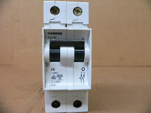 SIEMENS 5SX22 C6 2-POLE CIRCUIT BREAKER SIEMENS 5SX22 C6 2-POLE CIRCUIT BREAKER
