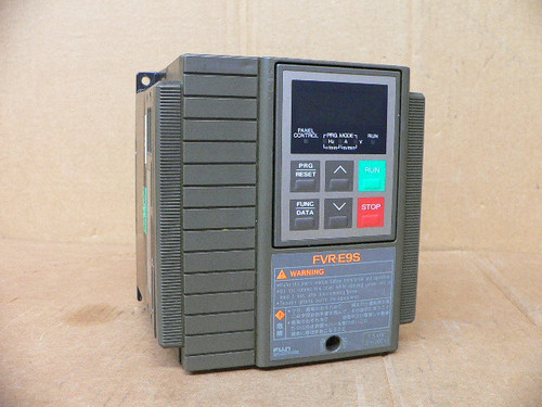Fuji Electric FVR1.5E9S-2FJ AC DRIVE 1-3 PHASE 14.5 AMP 1.5 KW 2 KVA 200-240 VAC Fuji Electric FVR1.5E9S-2FJ AC DRIVE 1-3 PHASE 14.5 AMP 1.5 KW 2 KVA 200-240 VAC