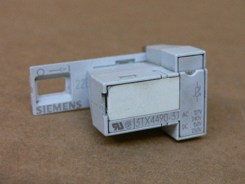 Siemens 3TX4490-3J Contactor Plug-In AC DC Surge Suppressor Varistor Siemens 3TX4490-3J Contactor Plug-In AC DC Surge Suppressor Varistor