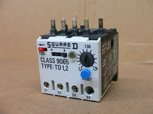 SQUARE D 9065 TD1,2 OVERLOAD RELAY