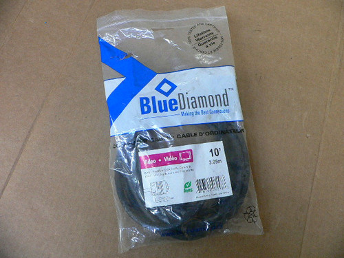 Blue Diamond 6248 Premium 10ft VGA Video Cable Ferrite Core Cable Male to Male
