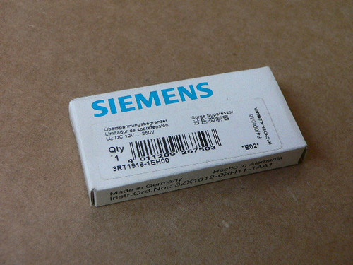 SIEMENS 3RT1916-1EH00 CONTACTOR VARISTOR SURGE SUPPRESSOR (NIB) SIEMENS 3RT1916-1EH00 CONTACTOR VARISTOR SURGE SUPPRESSOR (NIB)