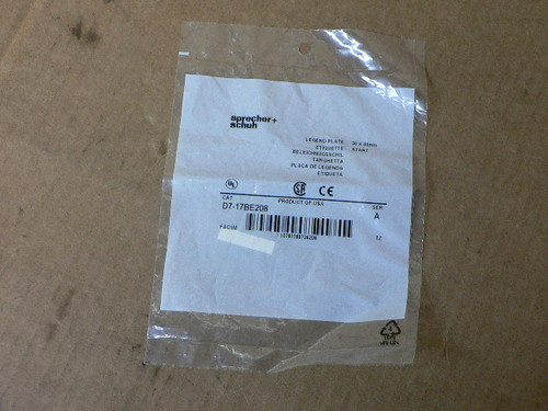 SPRECHER & SCHUH D7-17BE208 LEGEND PLATE 40MM BLACK "START"