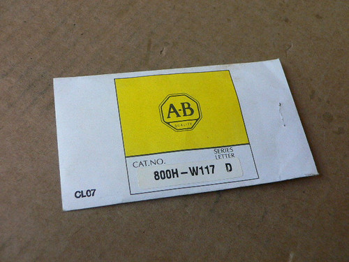 ALLEN BRADLEY LEGEND PLATE 800H-W117